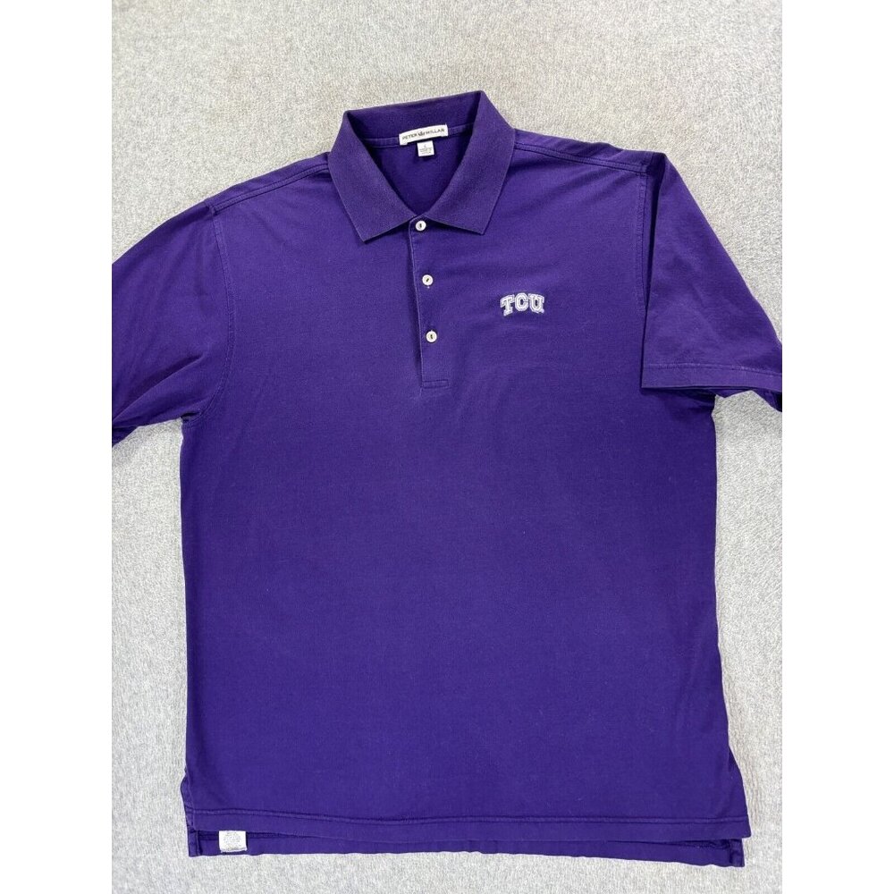 Tcu Horned Frogs Peter Millar Campus S/S Polo Shirt (Men's Large) Purple